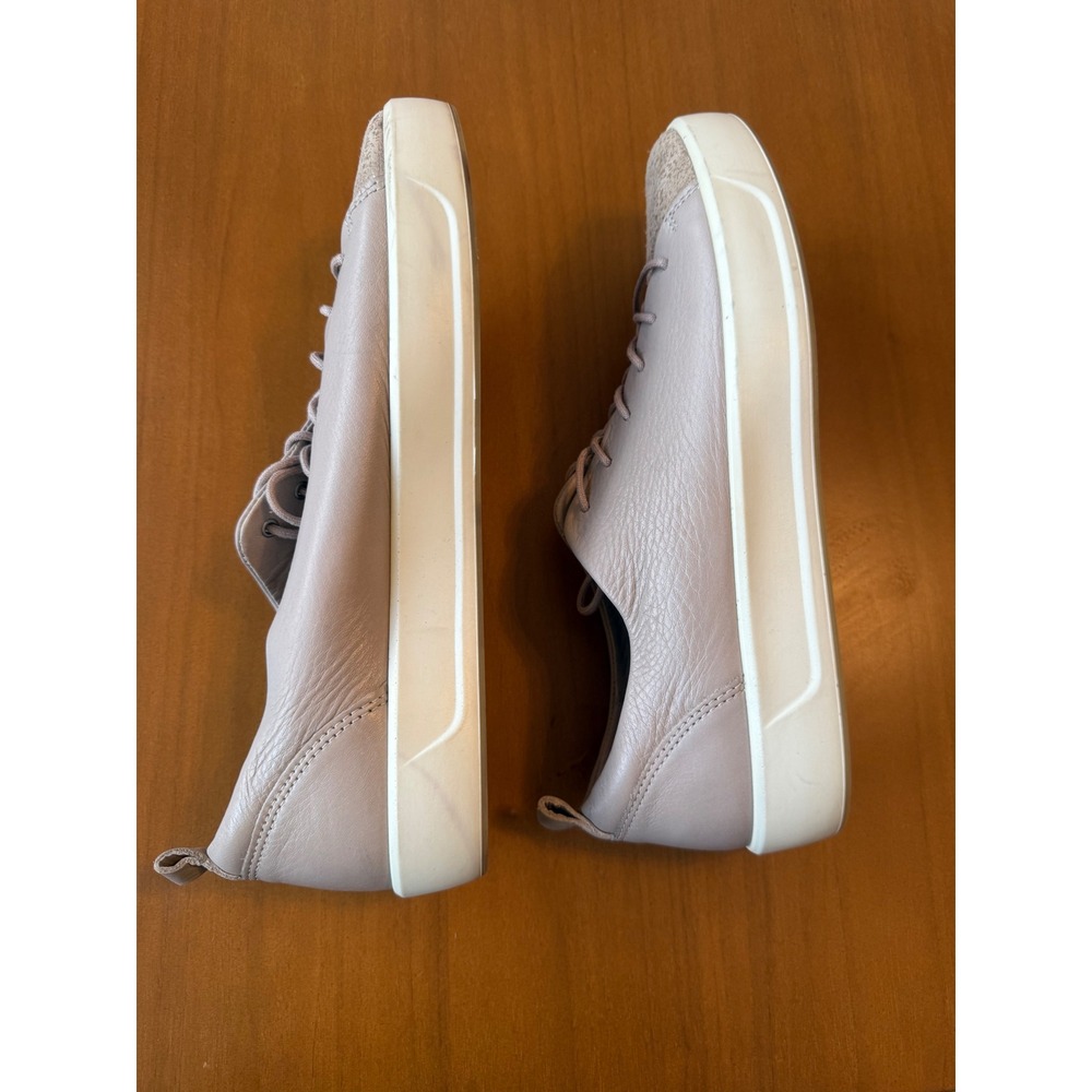 Ecco‎ Women's Sneakers Leather Mauve Pink Glitter Toe Walking Casual Shoes - Picture 3 of 7